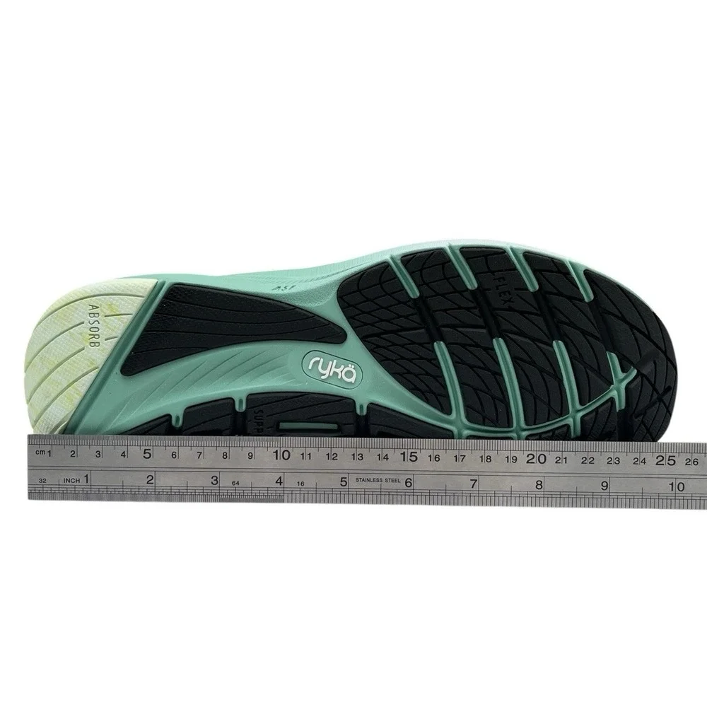 Ryka Euphoria Run Womens Athletic Shoes Size 7.5 Wide Width White/Green Sneakers